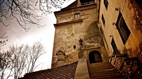 Entrance of Bran Castle in Bran, Brașov, Romania