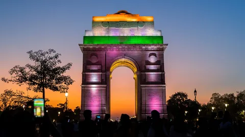 Beneath the tricolour sky