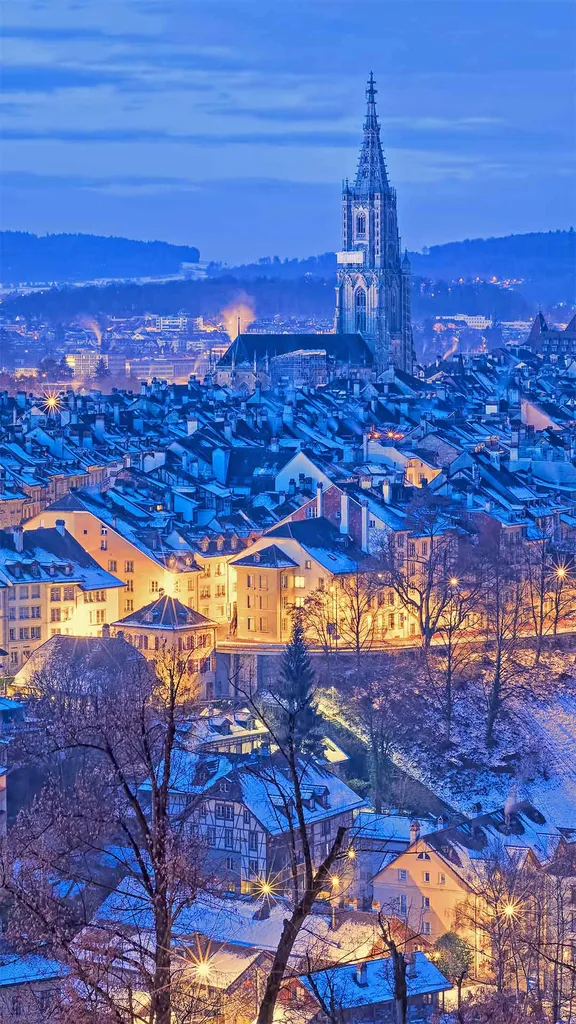 静谧的伯尔尼古城区，瑞士